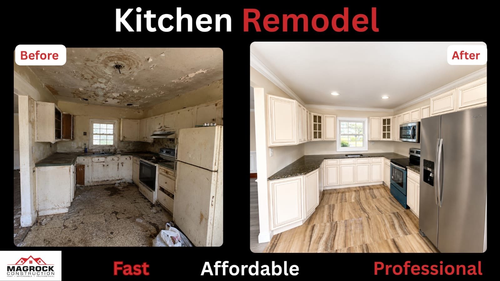 Before and after light kitchen remodel